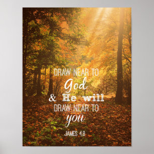 Rita nära Gud Bible Verse Poster
