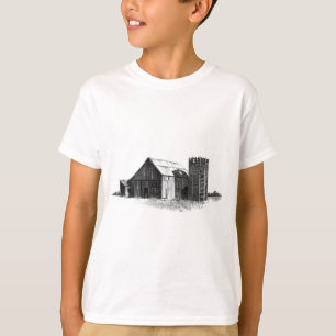 RITA TECKNINGEN: GAMMAL LADUGÅRD, SILO: REALISM T-SHIRT