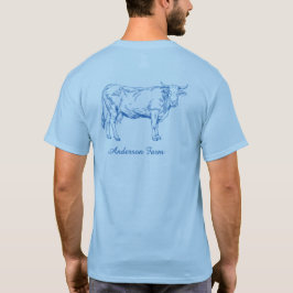 Ritad Blå Ko, Lantbrukarfamilj Logo T Shirt