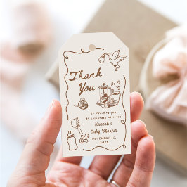 Ritad kaffebebis bryggs - Baby Shower Presentetikett
