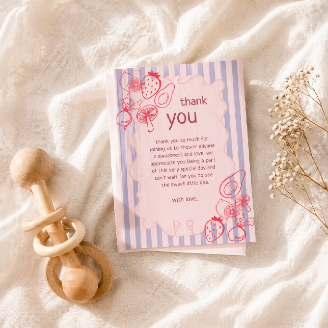Ritad Lokalt Odlat Bondemarknad Baby Shower Tack Kort (Skapare uppladdad)