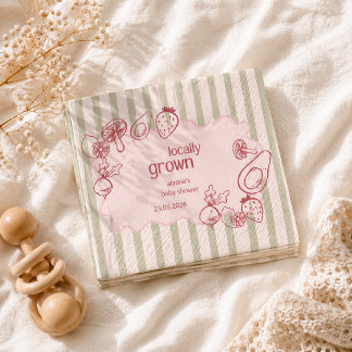 Ritad Lokalt Odlat Bondemarknad Rosa Pappersservett