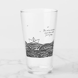 Ritad Papper båt Glaskopp