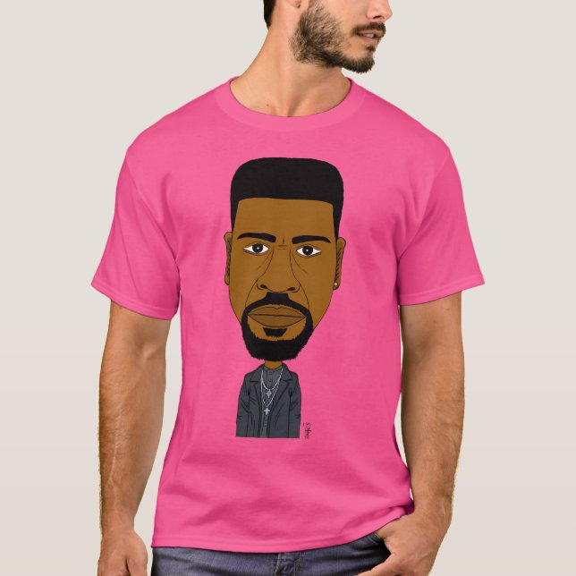 Ritad Porträtt av Denzel. 2 T Shirt (Framsida)