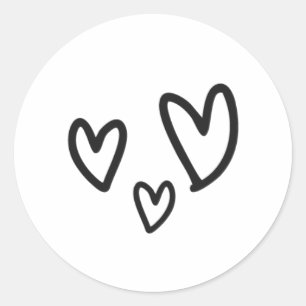 Ritade tillsammans Hearts Bröllop Runt Klistermärke