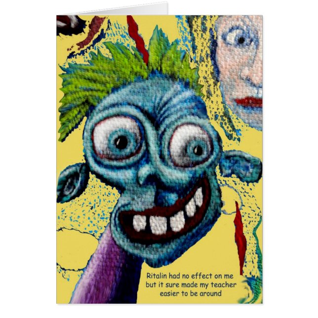 Ritalin och min lärare hälsningskort (Framsidan)