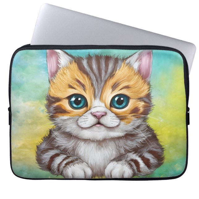 Ritande katt laptop fodral (Framsidan)