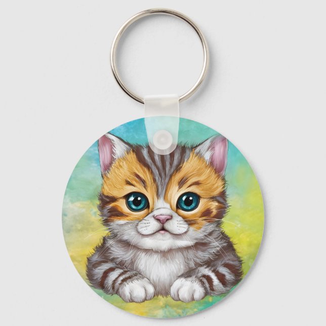 Ritande katt nyckelring (Framsida)
