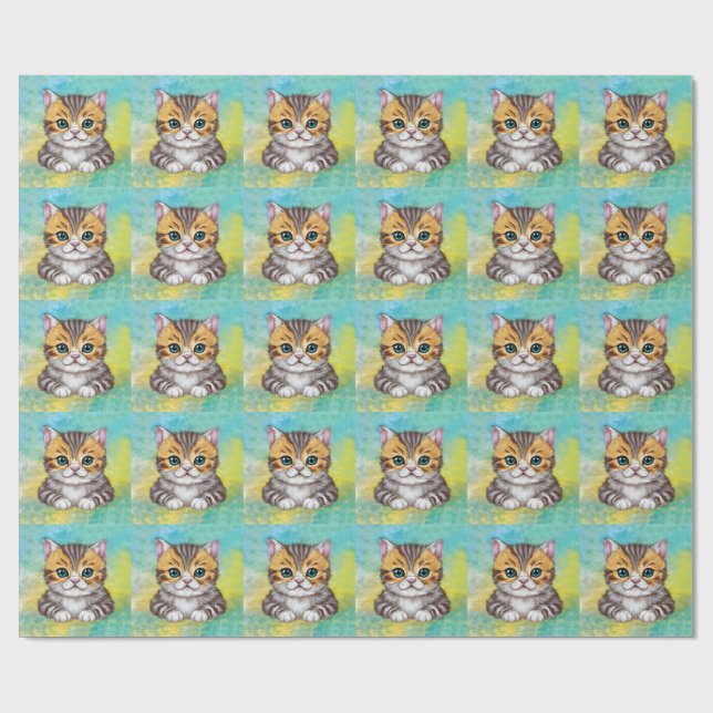 Ritande katt presentpapper (Platt)