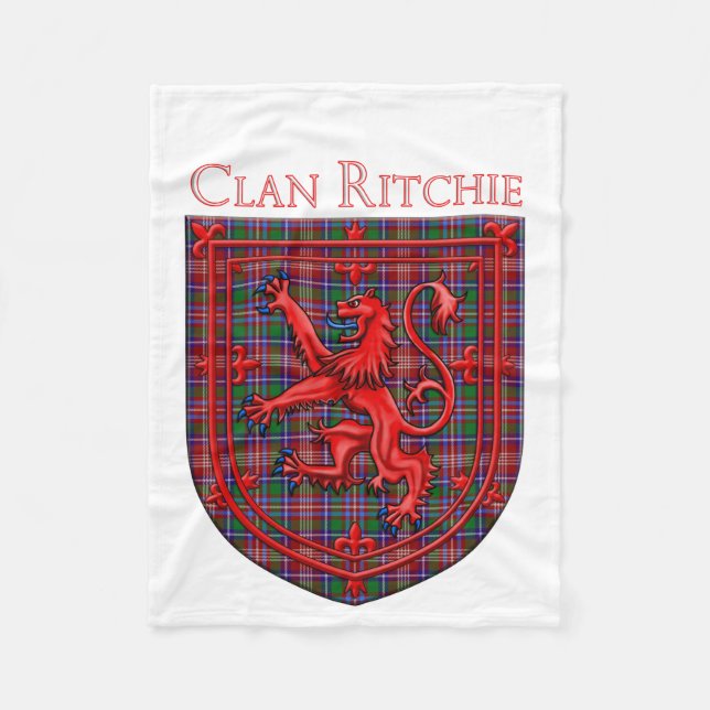 Ritchie Tartan Scottish Plaid Lion Rampant Fleecefilt (Framsidan)