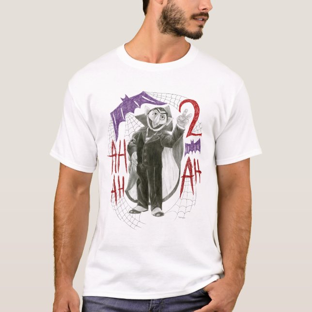 Ritning av Greve von Count i svart-vit skiss Tee (Framsida)