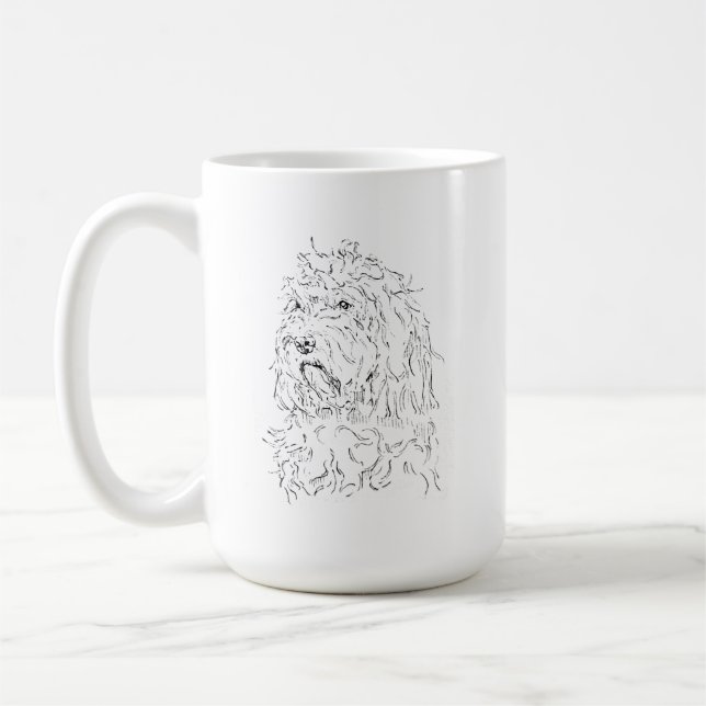 Ritning av hund kaffemugg Cockapoo (Vänster)