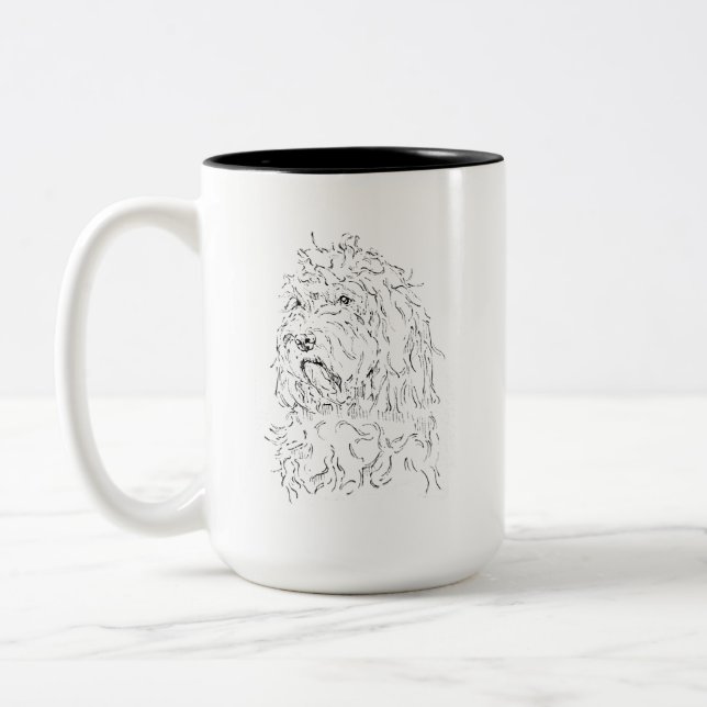 Ritning av hund kaffemugg Cockapoo (Vänster)