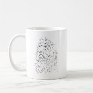 Ritning av hund kaffemugg Cockapoo