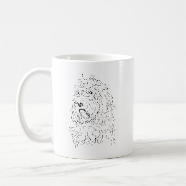Ritning av hund kaffemugg Cockapoo (Vänster)