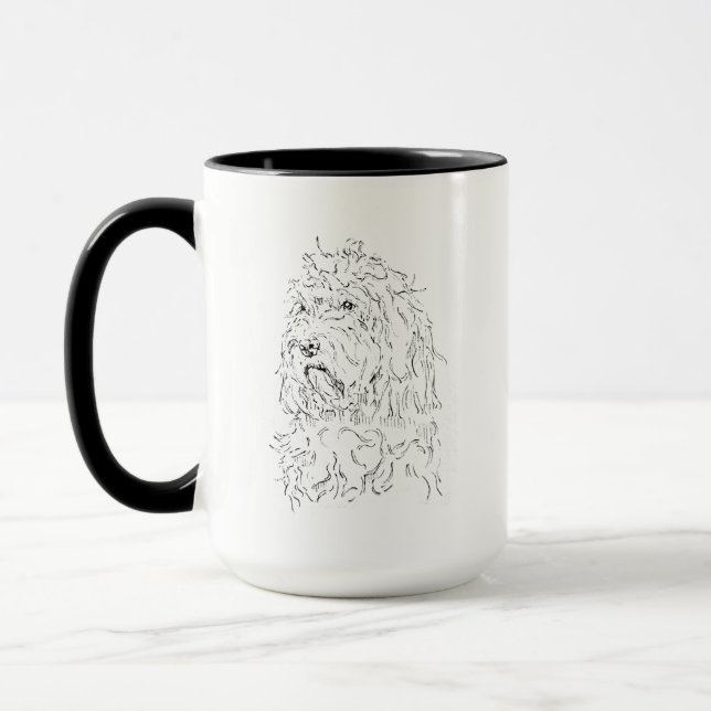 Ritning av hund kaffemugg Cockapoo (Vänster)