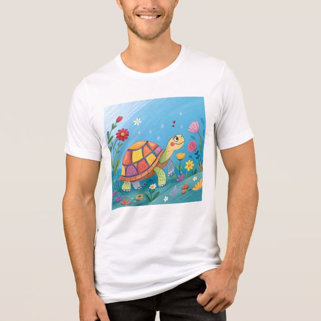 Ritning Baby Sköldpadda T Shirt (Framsida)