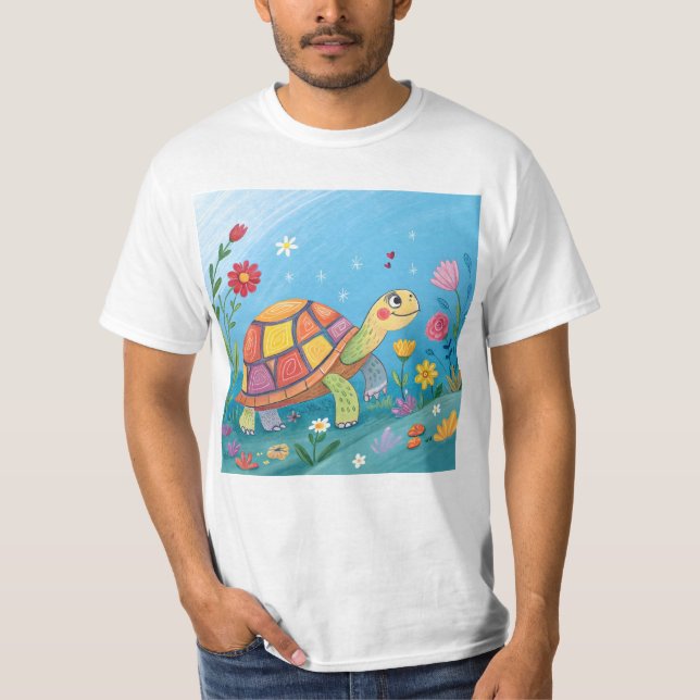 Ritning Baby Sköldpadda T Shirt (Framsida)