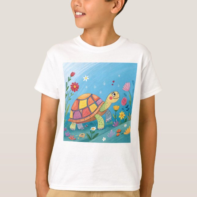 Ritning Baby Sköldpadda T Shirt (Framsida)