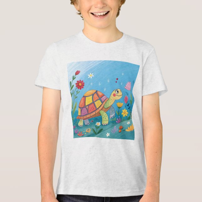 Ritning Baby Sköldpadda T Shirt (Framsida)