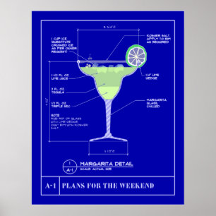 Ritning för en margarita poster