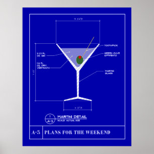 Ritning för en Martini Poster