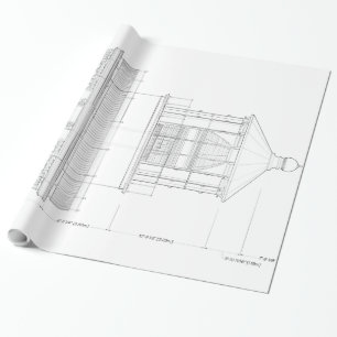 Ritning för fyr för vintageBodie ö Presentpapper