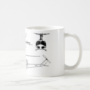 Ritning för UH1 Huey (Iriquois) Kaffemugg
