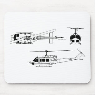 Ritning för UH1 Huey (Iriquois) Musmatta