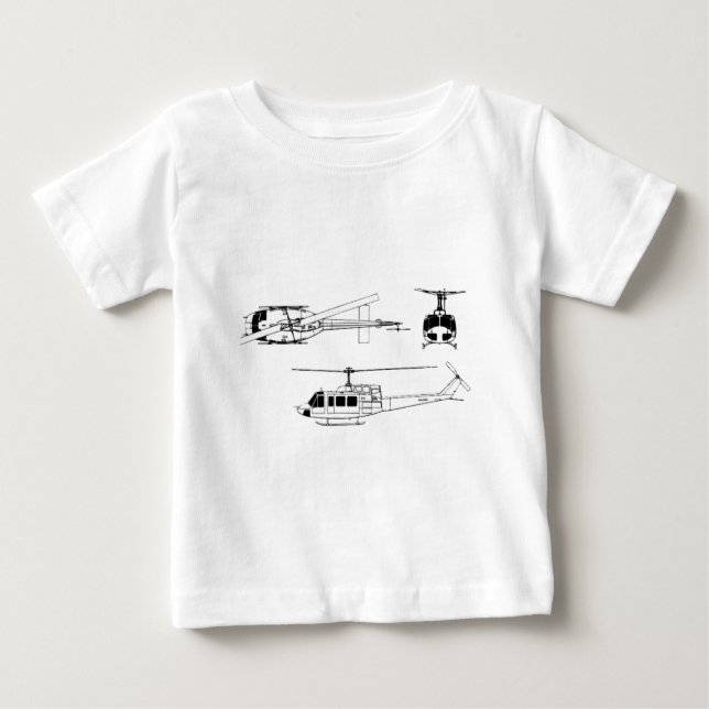 Ritning för UH1 Huey (Iriquois) T Shirt (Framsida)