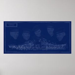 Ritning på USS Juneau Poster