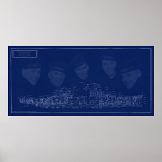 Ritning på USS Juneau Poster
