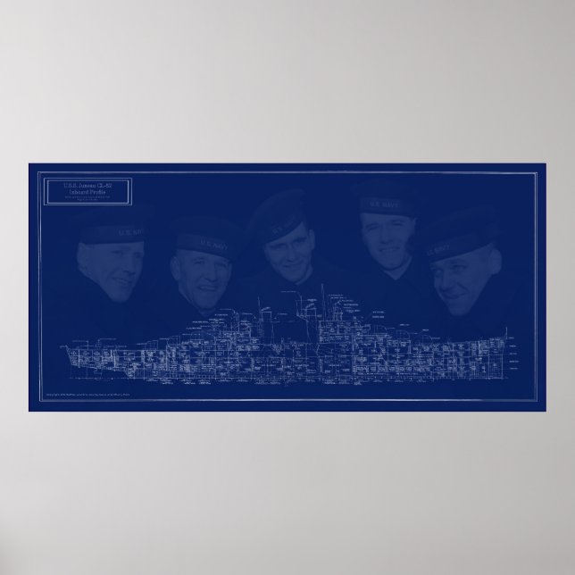 Ritning på USS Juneau Poster (Framsidan)