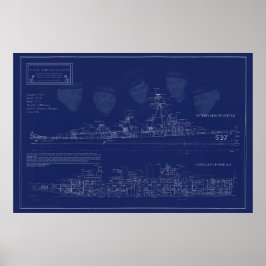 Ritningar på USS The Sullivans Poster