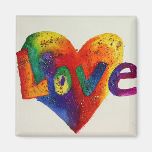 Ritstiftsmålning för Rainbow Kärlek Ord Magnet- Magnet
