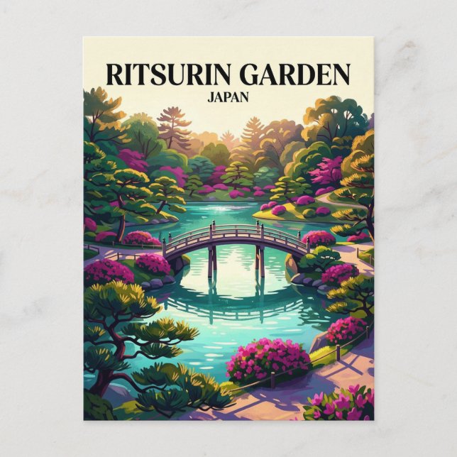 Ritsurin-trädgården Japan Vykort (Framsida)