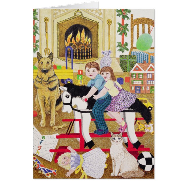 Ritt-en-Resa upp-Häst Hälsningskort (Framsidan)