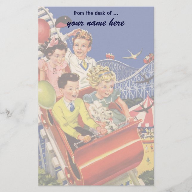 Ritt för berg- och dalbana för hund för brevpapper (Framsida)