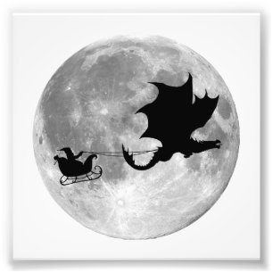 Ritt för Sleigh för jultomtendrakeryttare Fototryck