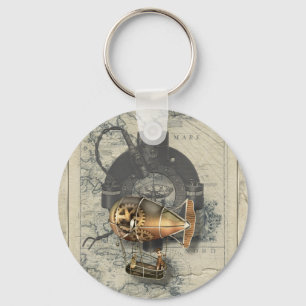 Ritt för Steampunk Dirigibleballong Nyckelring