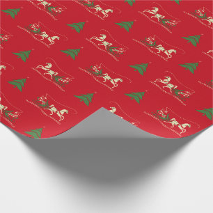 Ritt för vintagejulSleigh som slår in papper Presentpapper
