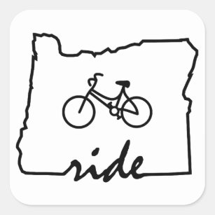 Ritt Oregon (att cykla) Fyrkantigt Klistermärke