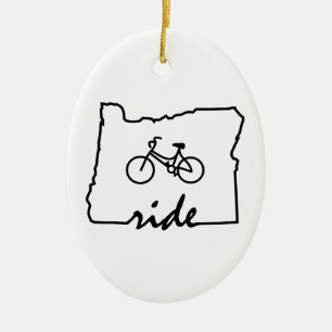 Ritt Oregon (att cykla) Julgransprydnad Keramik