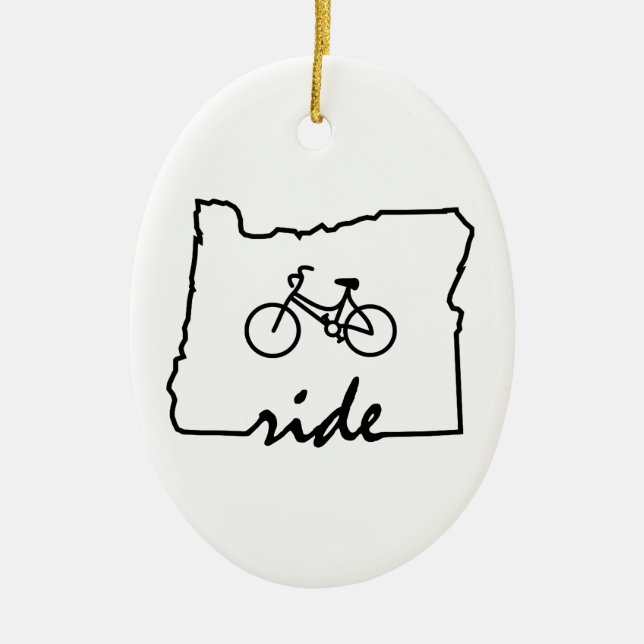 Ritt Oregon (att cykla) Julgransprydnad Keramik (Framsidan)
