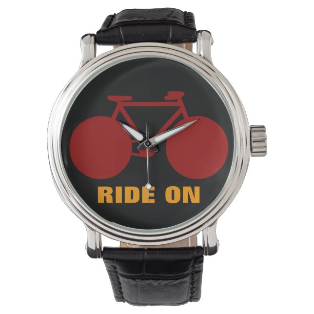 "ritt på" cykelidé armbandsur (Framsida)
