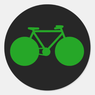 ritt på. grön inställning för cykel runt klistermärke