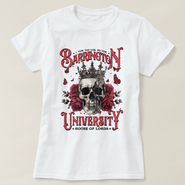 Ritual Mörk Romantik Barrington Universiteten T Shirt (Design framsida)