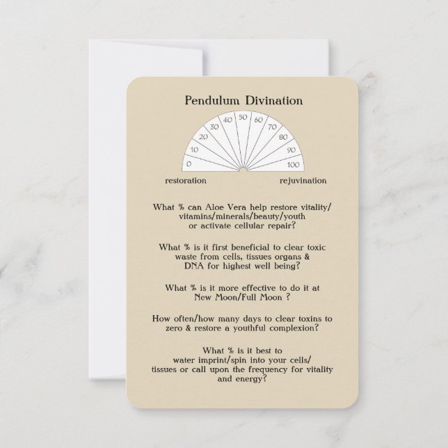 Ritualen, spådom & läkakort - Aloe Vera Inbjudningar (Baksida)