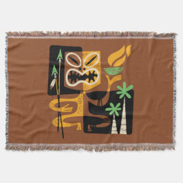 Ritualer från antika stammar: Man med brand och ta Filt