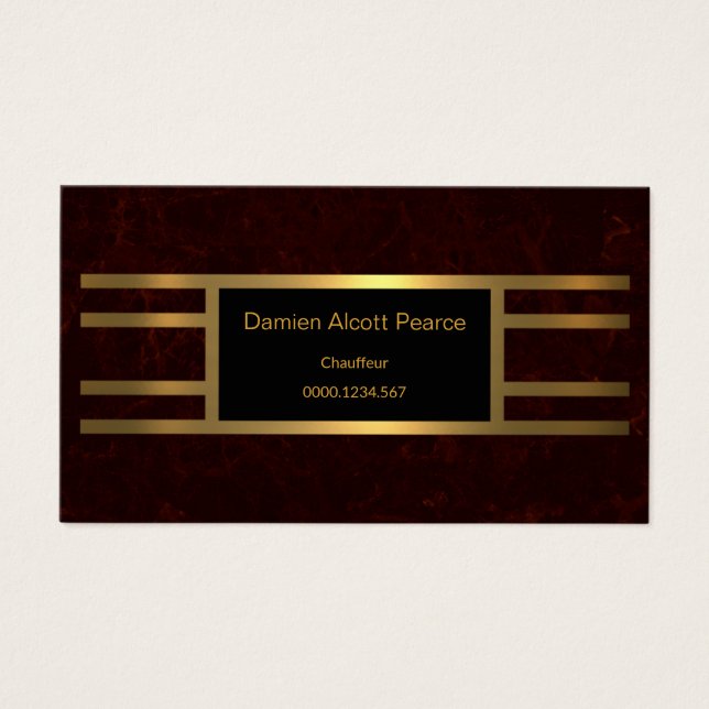 Ritzy Unik Elegant Red Grunge Chauffeur Visitkort (Framsidan)